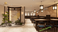 Restaurant japonais classique Plan intérieur Aisan Izakaya Bar Concept de mise en page Bistro japonais moderne Ensemble de restaurant en vente