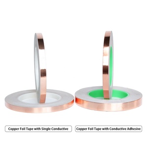 High Temperature Heat Resistant <strong>Single</strong> <strong>Double</strong> <strong>Sided</strong> Conductive Signal EMI Shielding Against Slug Snail Copper Foil Adhesive Tape - Product Image 2