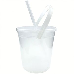 Seau à rhum réutilisable en plastique de 32 oz avec poignée et couvercle anti-éclaboussures pour bar à cocktails et fêtes - Product Image 5