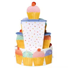 Cartes 3D Pop-up Cupcake avec mini-carte, design perles et ruban en feuille d'aluminium pour vœux inspirants, pour cadeau surprise d'<span class=keywords><strong>anniversaire</strong></span> et présentation sur table - Product Image 3