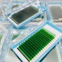 Extensions de cils individuelles colorées en gros, plateaux de cils marron clair, moyen et foncé en PBT