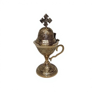 Regalos y Accesorios Religiosos, Quemador de Incienso de Latón con Cruz en la Parte Superior, Estilo Europeo, Regalos de Año Nuevo Chino, Decoración Navideña, Iglesia - Product Image 1