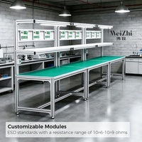 Table de travail d'assemblage, table de travail, mobilier de laboratoire, table d'inspection avec lumière, vente directe d'usine Weizhi