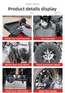 โกคาร์ท 2 ที่นั่งราคาประหยัด, มอเตอร์ไซค์วิบาก 4 ล้อ 250 ซีซี เกียร์ออโต้ สำหรับทุกพื้นที่ รวมถึงชายหาด, ล้ออลูมิเนียมขนาด 12 นิ้ว - Product Image 6