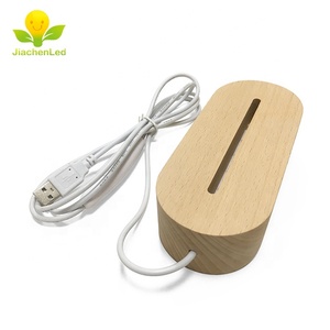 Đế Đèn Acrylic Giá Xuất Xưởng Đế Đèn <span class=keywords><strong>Led</strong></span> Đế Đèn Ngủ Bằng Gỗ Hình Bầu Dục Có Công Tắc Nút - Product Image 1