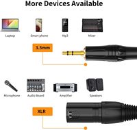 Usine OEM 3.5 Jack Câble Stéréo Xlr vers 3.5MM Câble Micro 3.5MM Trs Jack Stéréo Mâle vers 3 Broches Xlr Mâle Adaptateur Câble Audio Stéréo