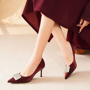 Zapatos de Tacón Alto 7888D-119, Tacones de Aguja con Punta en Pico, Decoración de Pedrería, Zapatos de Oficina para Mujer - Product Image 3