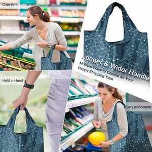 Bolsa de Mano Plegable de Moda, Material RPET con Impresión Vibrante, Bolsa de Compras y Almacenamiento Personalizada con Asas - Product Image 2