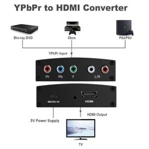 <span class=keywords><strong>Convertisseur</strong></span> adaptateur SYONG 1080P Component vers HDMI, YPbPr 5RCA RGB, <span class=keywords><strong>convertisseur</strong></span> audio R/L V1.4 R/L, moniteur-1080P HDTV DVD ordinateur - Product Image 4