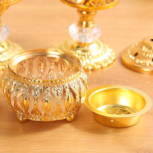 Bruciatore di incenso in arabia pizzo metallo <span class=keywords><strong>oro</strong></span> piccolo porta incenso decorazione Ramadan bruciatore di incenso per l'arredamento della casa - Product Image 3