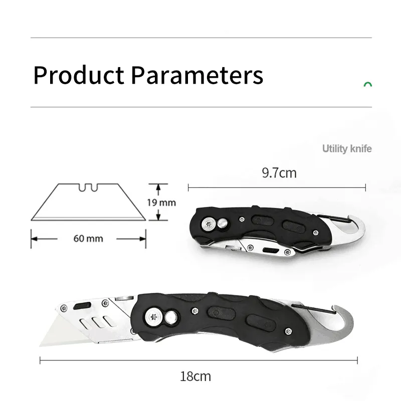 Coltello di sicurezza MIDDIA taglierino tagliacarte taglierina lama in ceramica e manico tascabile nero coltello pieghevole