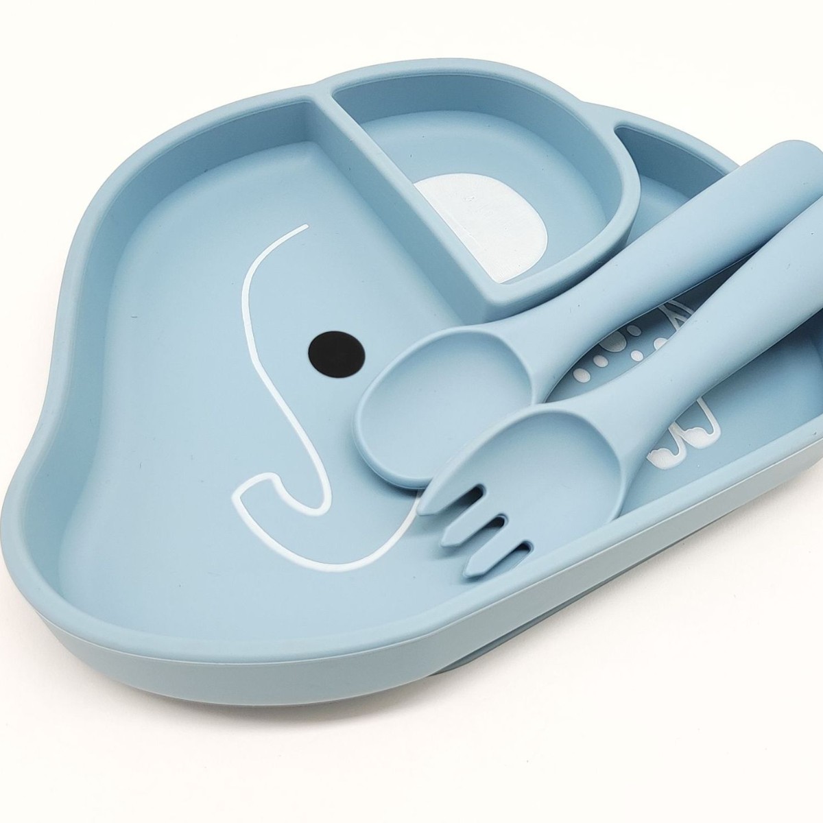 Assiette Éléphant, Bleu Fumé