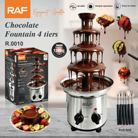 Fontaine à chocolat RAF à 4 niveaux, 1250g, en acier inoxydable, machine à fondue pour fêtes et buffets de desserts