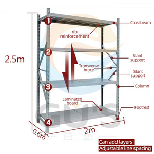 100kg nhiệm vụ ánh sáng thép Kho Giá kệ lưu trữ Pallet Kệ hệ thống với ánh sáng cho không gian nhỏ tổ chức - Product Image 3