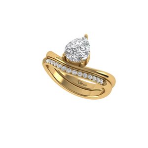 Bague en diamant de laboratoire taille poire, argent 925, or 9 carats, 14 carats, 18 carats pour bijoux féminins - Product Image 1