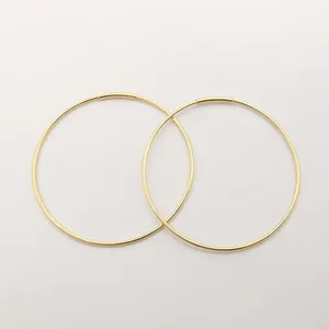 Trendy Jewelry 18K Real Gold Hoop Earrings 18k Pure Gold Hoops 12mm 30mm Hoop Earrings Wholesale