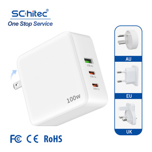 อะแดปเตอร์ชาร์จเร็ว Schitec OEM 100W Gan Charger Super Speed หัวปลั๊ก EU AU UK US สำหรับชาร์จแล็ปท็อปและอุปกรณ์มือถืออื่นๆ - Product Image 1