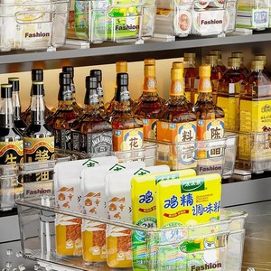 Kitchen Organizer Box Rectangle Plastic <b>Storage</b> Container With Compartments <b>Stackable</b> For Condiment Snack Food Cabinet <b>Drawer</b> - Product Image 3