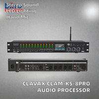 CLAM-KS-8Pro Processeur Audio Numérique Professionnel 1.5U en Métal, Effet Anti-Réverbération, Suppresseur de Retour, Contrôle Stéréo par Bouton, 200W+