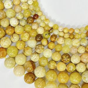 Gran oferta, hebras de cuentas redondas, cuentas de piedra de ágata de fuego de vena de dragones amarillos para la fabricación de joyas, 6mm, 8mm, 10mm, 12mm - Product Image 1