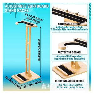 Soporte vertical para tablas de surf de madera maciza para uso en la playa o en el hogar - Product Image 4