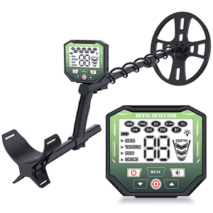 Détecteur de métaux portatif, bobine de recherche de 25 cm, multifréquence, écran LCD, plastique noir, utilisation pour adultes - Product Image 1