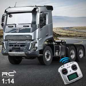 DoubleE 2017 Wolwo con licencia 1/14 FMX 6X6 Tractor modelo de simulación 2,4G RC modelo de camión de transporte con luces y sonidos - Product Image 2