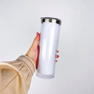 20oz <b>Glitter</b> Snow Globe Tumbler Sublimation Blank, 304 Stainless Steel Inner Outer PC Plastic Daily Outdoor <b>Drinking</b> Cup - Product Image 5