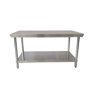 SS304 1.0mm 1.5mm 48'' inch cooking table foodstall food stall stainless pizza storage table for restaurant&hotel