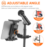 Support de tablette réglable et flexible avec pince de fixation, support de microphone portable en ABS pour bureau