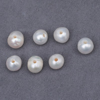 Perles de pierres précieuses en vrac pour bricolage, grandes perles d'eau douce naturelles blanches de 7-8 mm avec trou de 1,5 mm, 100 % naturelles
