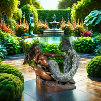 Sculpture en bronze sculpture de sirène en bronze personnalisée table basse avec statue de dauphin