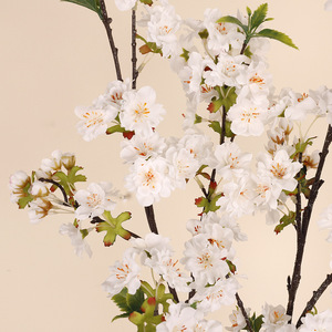 QIHAO Artificial Cherry Blossom Flower Single Branch High Simulation Silk Flower For Wedding Home Decoration - Product Image 3