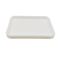 Plateau rectangulaire à viande jetable, 1 pièce, plateau en papier pour la viande, sugarcane, sans bpa