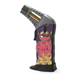 2025 vente chaude puissant Jet flamme conception personnalisée forte cigarette coupe-vent rechargeable torche inclinée briquet - Product Image 2