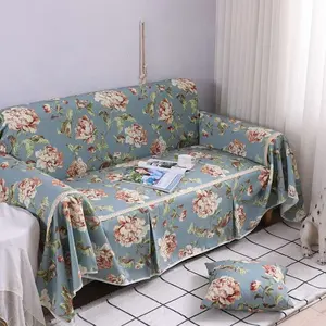Couverture de canapé coussin style ferme, en coton et lin, vintage, 1 pièce, housse de protection imprimée de turquie