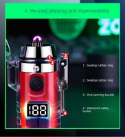Mini lampe torche LED multifonctionnelle étanche rechargeable, briquet électrique numérique unique pour camping avec porte-clés et chargement USB