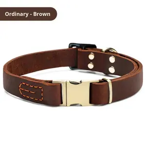 <span class=keywords><strong>Collar</strong></span> de Cuero para Perro (Cuero Genuino) - Ensanchado, Engrosado, Ajustable, Apto para Perros Pequeños/Medianos/Grandes - Product Image 3