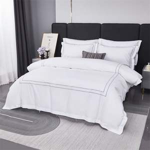 家用羽绒被套特大号和大号灰色被套套装 <span class=keywords><strong>3</strong></span> 件套夏季床上用品带枕套 - Product Image 3