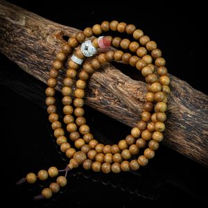 Mala de 108 cuentas de madera de agar artesanal de 6 mm con dije de jade, pulseras de madera de oud auténtica, mejor precio - Product Image 1