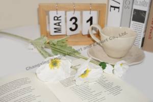 بيع بالجملة الخشخاش الأبيض الاصطناعي لمسة حقيقية يتدفقون أوراق لحفلات الزفاف المنزل ترتيب الزهور - Product Image 3