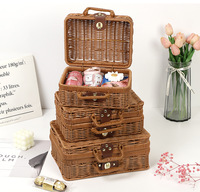 Panier-cadeau en rotin imitation fait main avec cadre en fer, panier-cadeau pour demoiselle d'honneur de mariage, panier-cadeau pour anniversaire, cadeau de fête