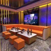 Ensemble de meubles de chambre KTV au design moderne personnalisé Canapé d'angle en forme de U Table basse légère Bar Discothèque Hôtels Écoles Centres commerciaux
