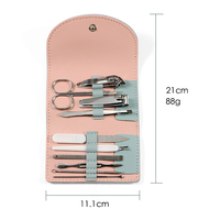Kit d'outils professionnels portables en acier au carbone 10-en-1 pour manucure et pédicure, coupe-ongles, emballage personnalisé, vente en gros