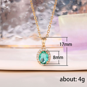 Collana con Ciondolo in Pietra Verde-Blu per Donne, Stile Vintage, Gioielli alla Moda per Uso Quotidiano, Regalo - Product Image 5