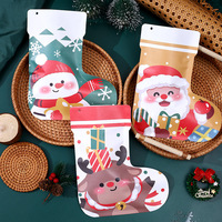 Nouveaux chaussettes de Noël 2026, décorations suspendues 3D Père Noël Bonhomme de neige Sapin de Noël, sacs cadeaux en lin pour bonbons, décorations de cheminée pour les fêtes