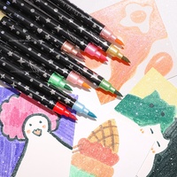 Marqueur acrylique double pointe Baiyi Stationery Le Yilai pour la peinture des étudiants et des enfants, stylo aquarelle, stylo couleur flash