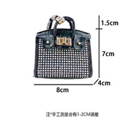 Lüks Bling Rhinestone Çevre Dostu Yüksek Kaliteli Mini Tasarımcı PU Deri Serigrafi Baskılı Çin Malı Cüzdan Anahtarlık Bozuk Para Çantası