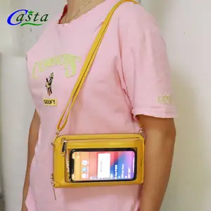 Borsa per telefono borsa da donna impermeabile borsa Touch Screen portafogli per telefono per donna portamonete in pelle alla moda portafoglio minimalista