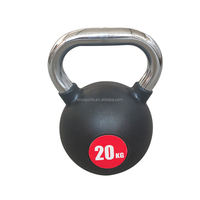 Kettlebell en fonte avec revêtement en caoutchouc, poignée chromée antidérapante, 4-32 kg, pour la salle de sport, la maison, le crossfit, l'entraînement de force et la remise en forme
